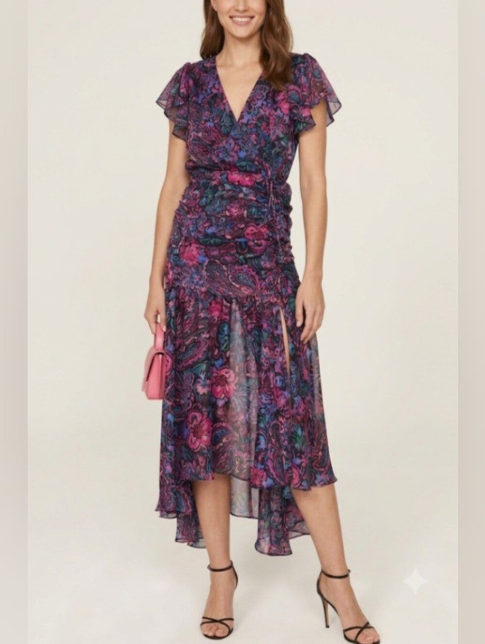 MISA Los Angeles Colette Floral Midi Dress in Flora Electric - Size M